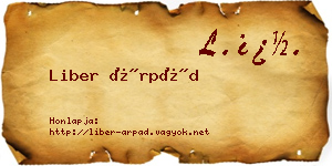 Liber Árpád névjegykártya